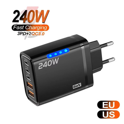 Schnell Ladegerät USB-C 5-fach Port Charge Netzteil USB Adapter Handy Stecker