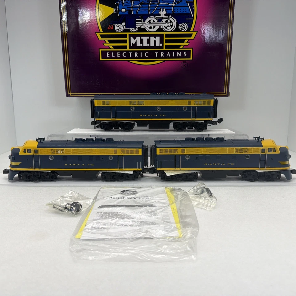 MTH Premier 20-2219-1 Santa Fe Blue F-3 ABA Diesel Set PS.1 O Gauge New BCR 201L - Image 2 of 4