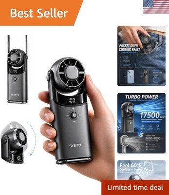 Mini Handheld Portable Turbo Fan with Cooling Plate, Pocket Size Metal Fan Re...