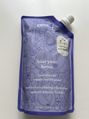 Amika Bust Your Brass Cool Blonde Repair Shampoo Nachfüllbeutel 500ml NEU