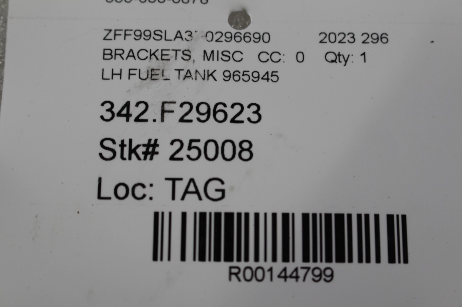 Ferrari 296 GTB, LH, Left, Lower Fuel Tank Support Bracket, Used, P/N 965945