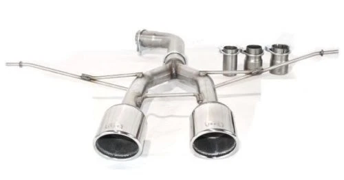 Escape deportivo de acero inoxidable R32 Look para tubos de escape Golf 5 y Golf 6 100 mm redondo - Imagen 2 de 3