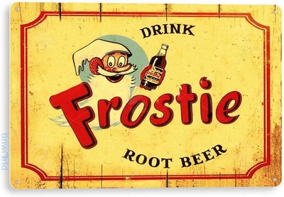 Tin Metal Sign Frostie Rustic Root Beer Soda Cola Wall Art 8x12