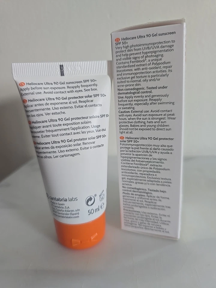Heliocare Ultra 90 Protector Solar Gel Protección Solar FPS 50+ Cantabria Labs UVA UVB Foto 4 de 4