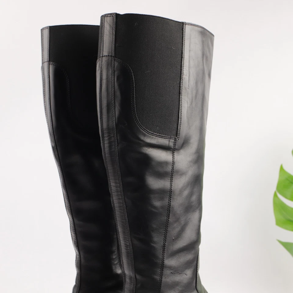 Bota de montar AGL para mujer talla 41 11 alta cuero negro cremallera parcial Italia Foto 4 de 4