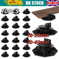 10Pcs Adjustable Decking Pedestal-Riser Flooring Joist Supports 18-30 30-60mm