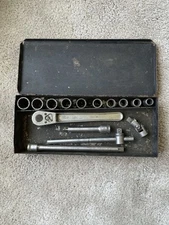 Non Better Vintage 1/2 In Socket Set In Original Steel Case by New Britain Tool 