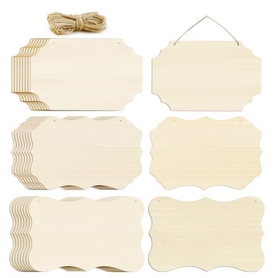 24 Stück Holzschild zum Aufhängen leer mit Seilen, Cart8903