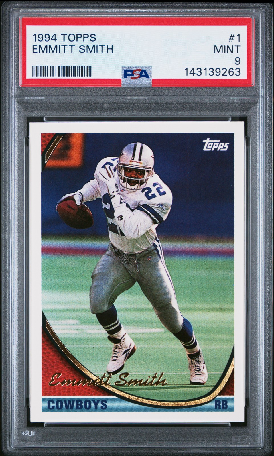1994 TOPPS #1 EMMITT SMITH PSA 9