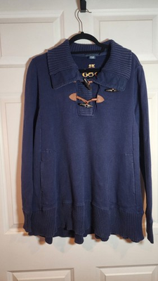 #ad Ralph Lauren Vintage Equestrian Horse Blue 383 Big Pony Toggle Sweater L. Approx $225.00