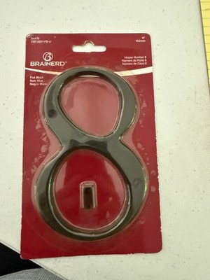 Brainerd 6'' House Number 8 Black Rustic