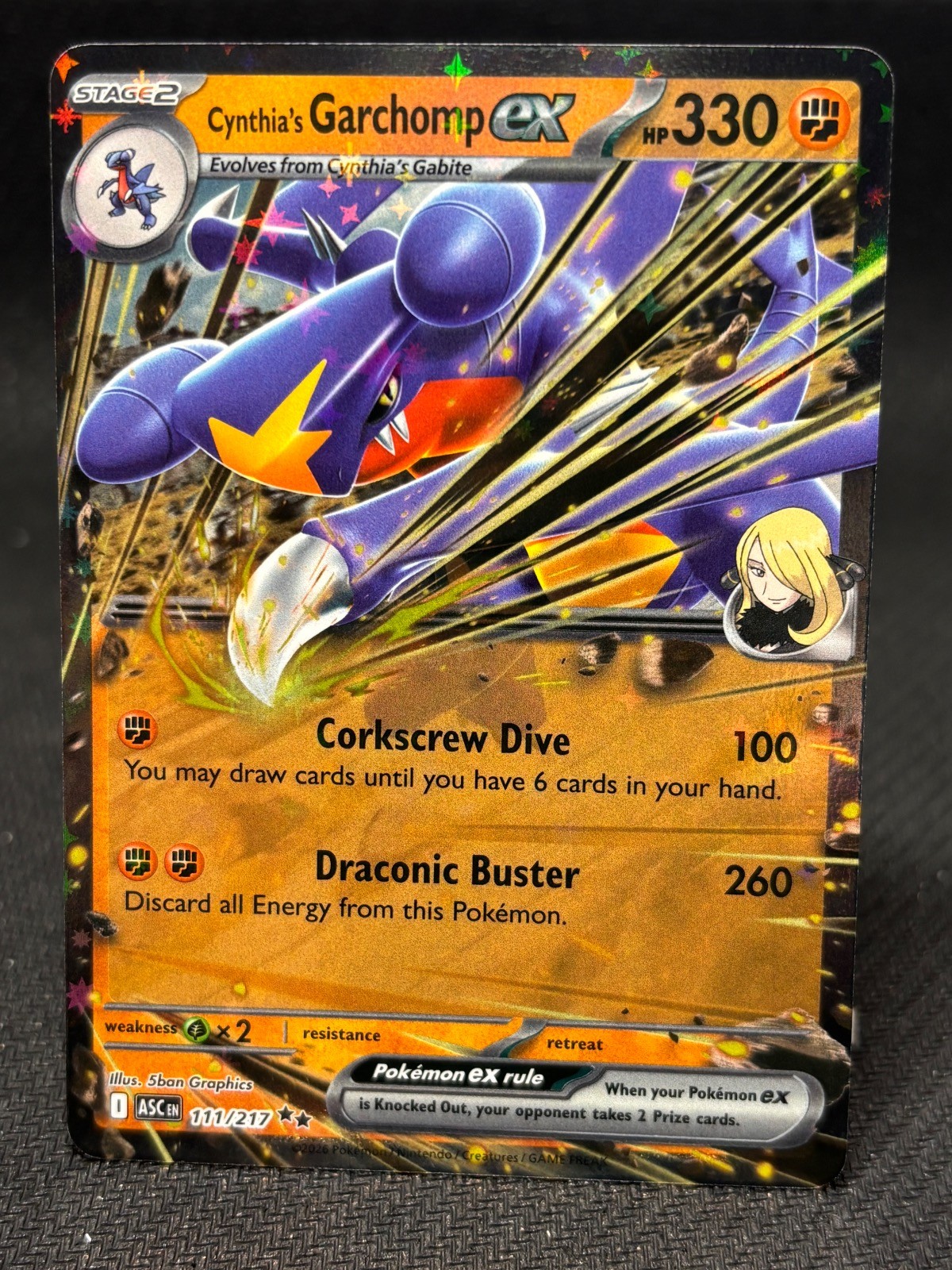 Cynthia's Garchomp ex 111/217 Double Rare Ascended Heroes Pokemon Holo Near Mint
