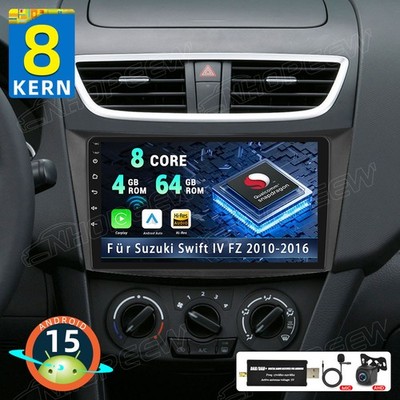 4+64GB Android 15 Autoradio Kamera DAB+ Carplay Für Suzuki Swift IV FZ 2010-2016