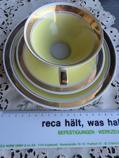 ILMENAU Graf von Henneberg Sammelgedeck 3tlg Pastell Gelb Gold DDR Vintage