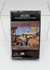 AC/DC ACDC Cassette Tape Dirty Deeds Done Dirt Cheap 1976 Factory Sealed New