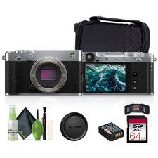 FUJIFILM X-E5 Mirrorless Digital Camera Silver , 64GB Memory Card