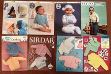 LOT 8 Vintage Baby Knitting & Crochet Colour Patterns Sirdar Patons Peter Pan et