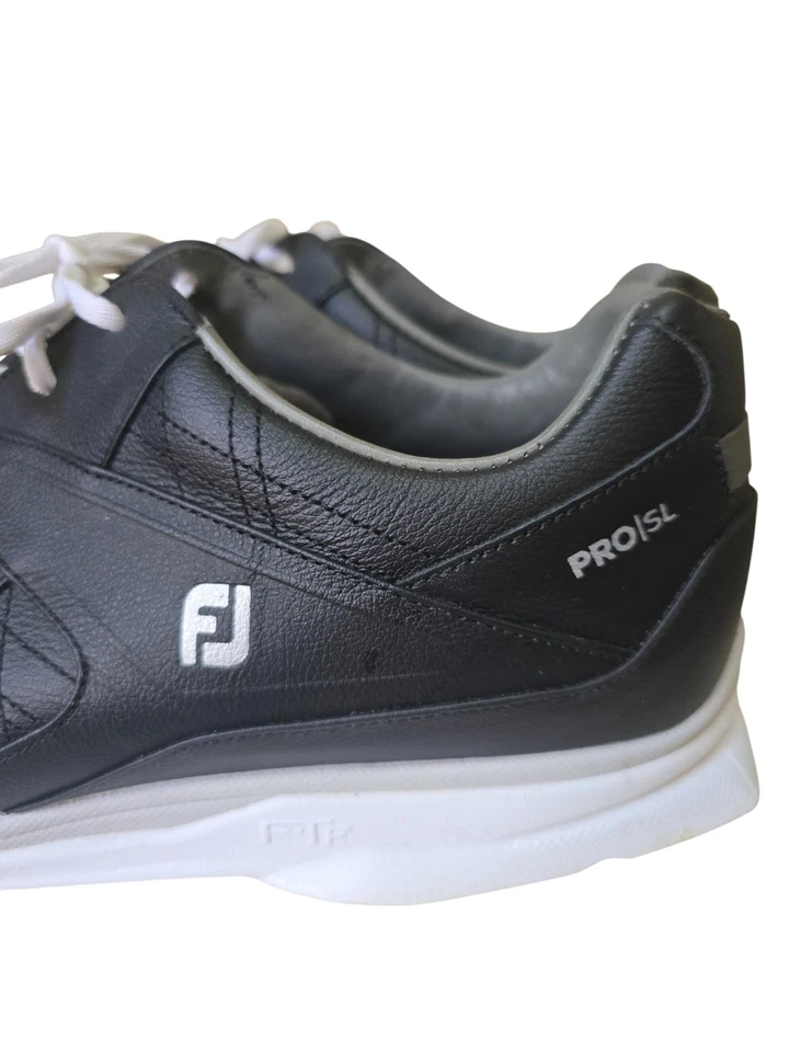 Zapatos de golf Footjoy FJ MyJoys PRO/SL negros/blancos personalizados talla 14 EW Foto 3 de 4