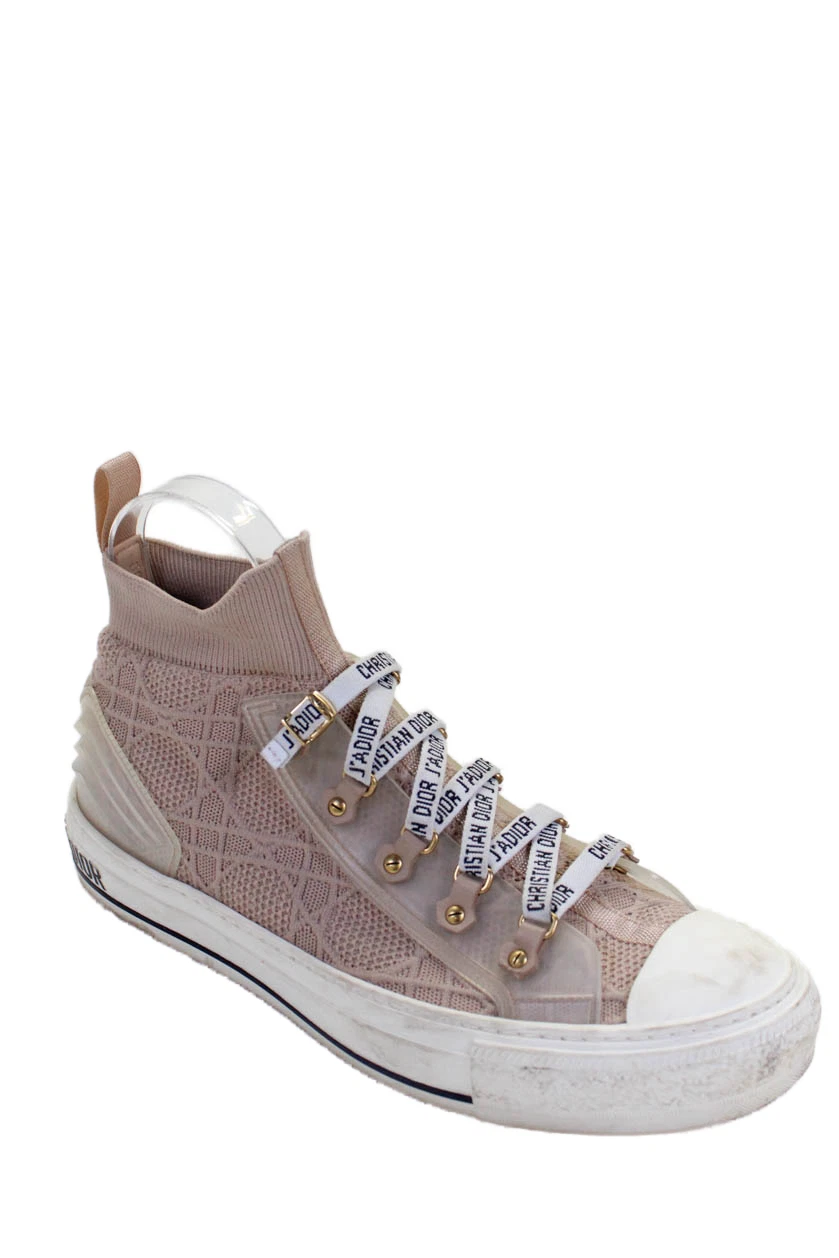 Baskets à enfiler Christian Dior femme texturées détail dentelle rose pointure 11
