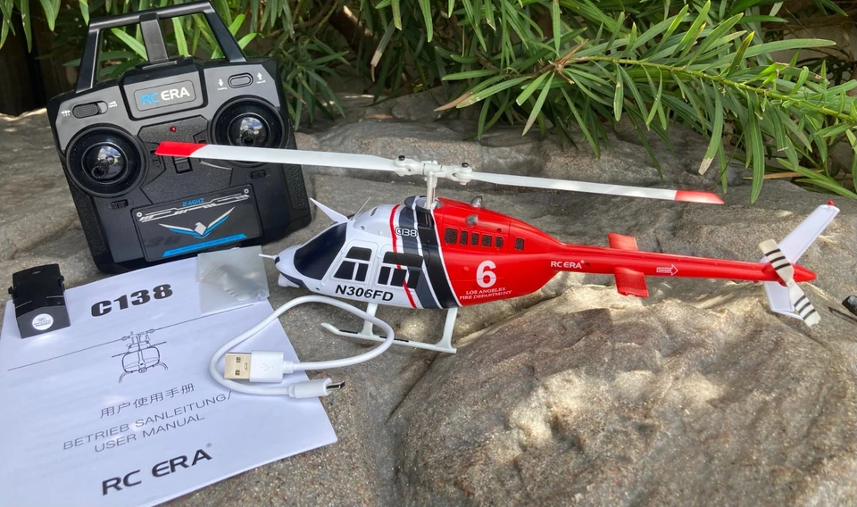 🚁 RC ERA C138 Bell-206 Helicopter 1/33 Gyro Optical Flow Altitude Hold Heli 🚁
