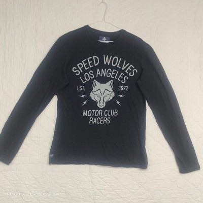 Threadbare Men s Large Black Graphic Print Long Sleeve T- Shirts.