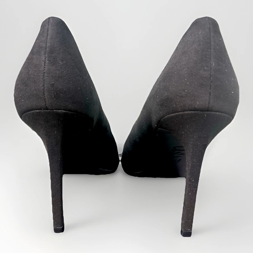 INC International Concepts Sadelle cadena al tobillo tacón de tacón sintético gamuza negro 9 nuevo sin caja Foto 3 de 4