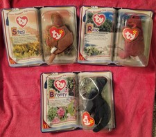 McDonald's 2000 Dinosaur Trio: Rex Steg Bronty Ty Teenie Beanie Babies MIB