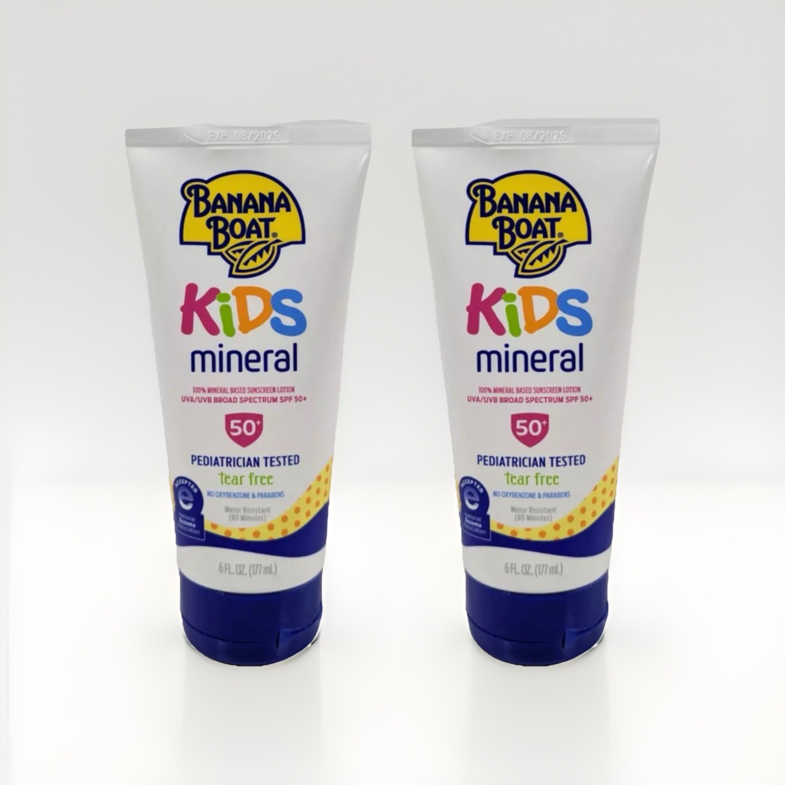 Banana Boat Kids Mineral SPF 50+ Sunscreen Lotion 6 fl oz Tear Free Exp 01/26