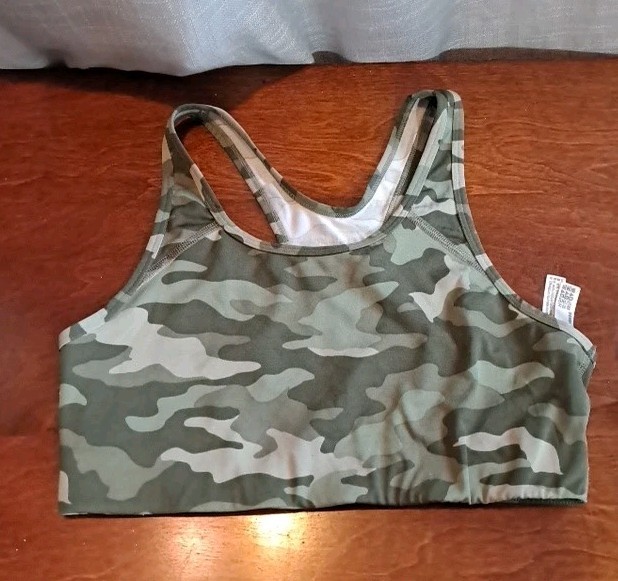 Victorias Secret Pink Camo Unlined Sports Bra Large