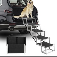 5-Step Foldable Pet Dog Ramp Ladder Step Stairs for SUV Truck Car Large Dogs