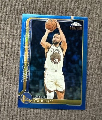 STEPHEN CURRY 2025-26 TOPPS CHROME UPDATE TRUE BLUE REFRACTOR /150 WARRIORS