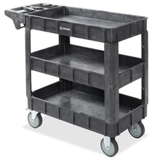 OPEN BOX - Utility Service Cart with 2-5" Swivel Wheels 3 Shelves, 550lb. 40x17.