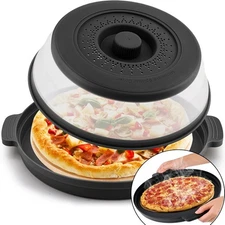 Microwave Splatter Cover & Anti-scald Plate,Collapsible Plastic & Silicone Micro