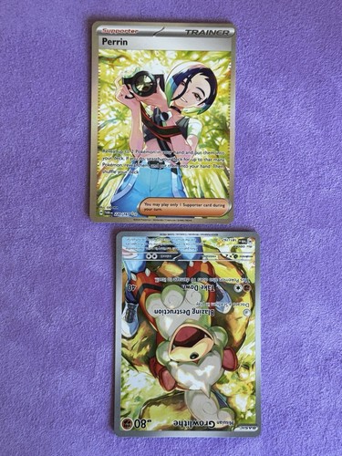 Perrin 220/167 SIR & Hisuian Growlithe IR 181/167 Connected Art Pair | Pokemon