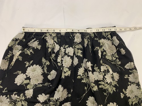 Emanuel Ungaro Black Floral Print Vintage Silk Wide Leg Drawstring Pants M NEW - Picture 11 of 12