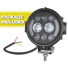 4" 7” LED Work Light Bar Amber Pods DRL Round Offroad Driving Truck ATV Fog Lamp