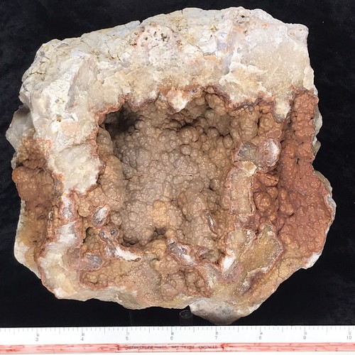 8-1/2” Geode Natural Red Orange Botryoidal Chalcedony Crystal Quartz Agate 7.3Lb - Picture 9 of 11