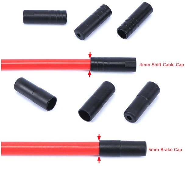 Black Plastic Bicycle Cable Housing Ferrules 4mm and 5mm eBay