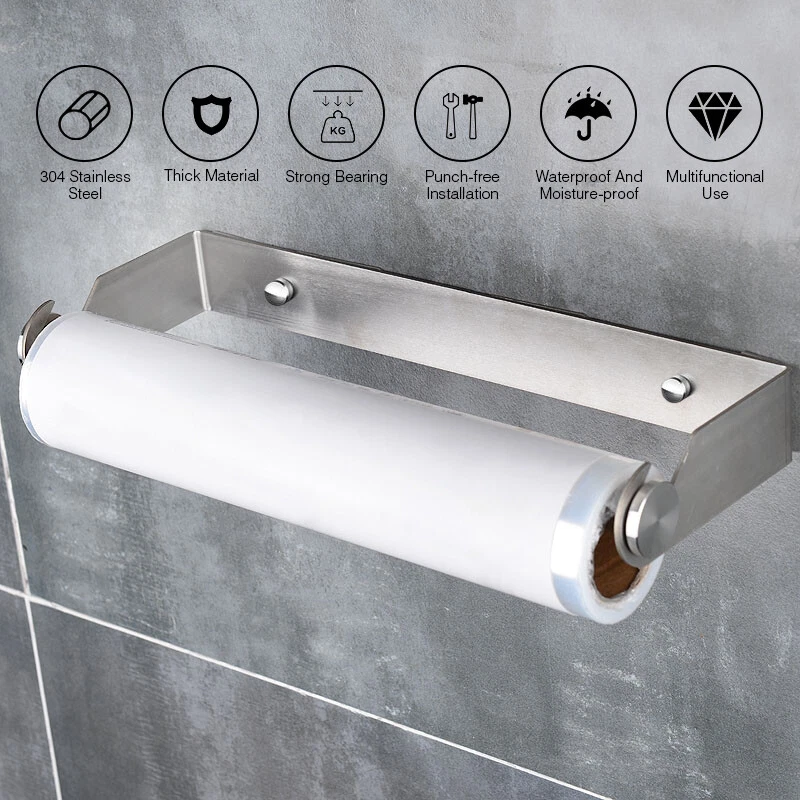 Küchenrollenhalter Edelstahl Papierrolle Handtuchhalter Wandhalterung Küche DE - Bild 3 von 4