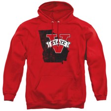 Valdosta State University Adult Pullover Hoodie State Shape, Red, S-3XL