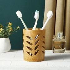 Bamboo Toothbrush Holder Bathroom Toothbrush Cup Drainage Toothpaste Holder