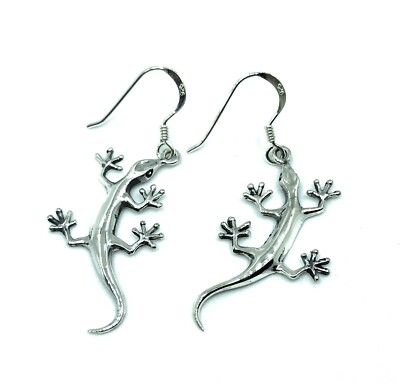 925 Sterling Silber Gecko Eidechse Ohrhänger Ohrhänger