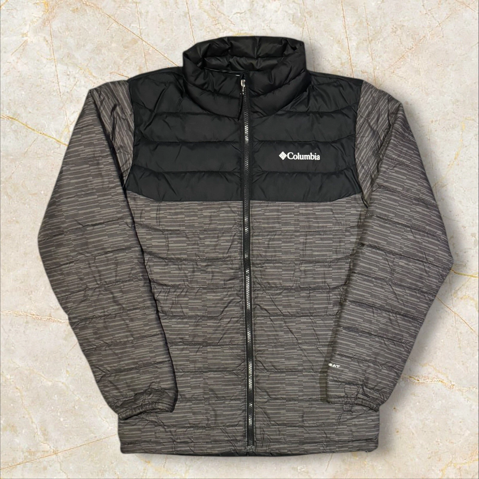 Mens Grey Columbia Omni-Heat Padded Insulated Jacket - Size Small (S) L631