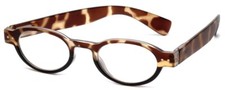Calabria 4372 2 Color Oval European Reading Glasses Case in Tortoise Havana 1.75