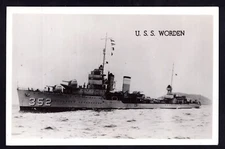 USS Worden DD-352 Battleship RPPC Real Photo Vintage Postcard Unused