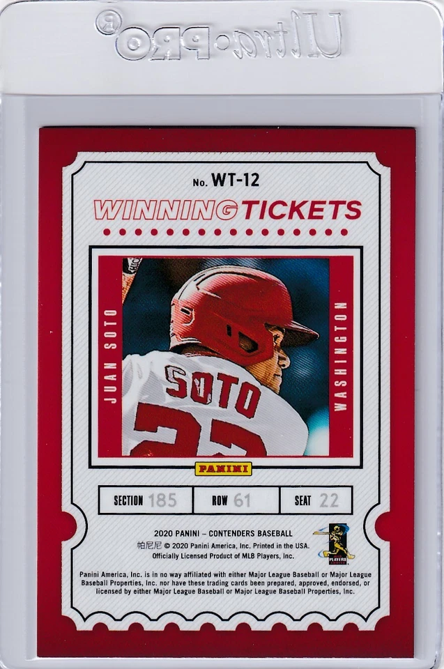 2020 CONTENDERS WINNING TICKETS JUAN SOTO WASHINGTON NATIONALS BASEBALL - B6551 - Image 2 of 2