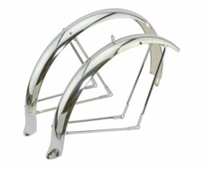 NEW! ORIGINAL 26" LOWRIDER FLARED STANDARD BALLON FENDER SET IN CHROME.