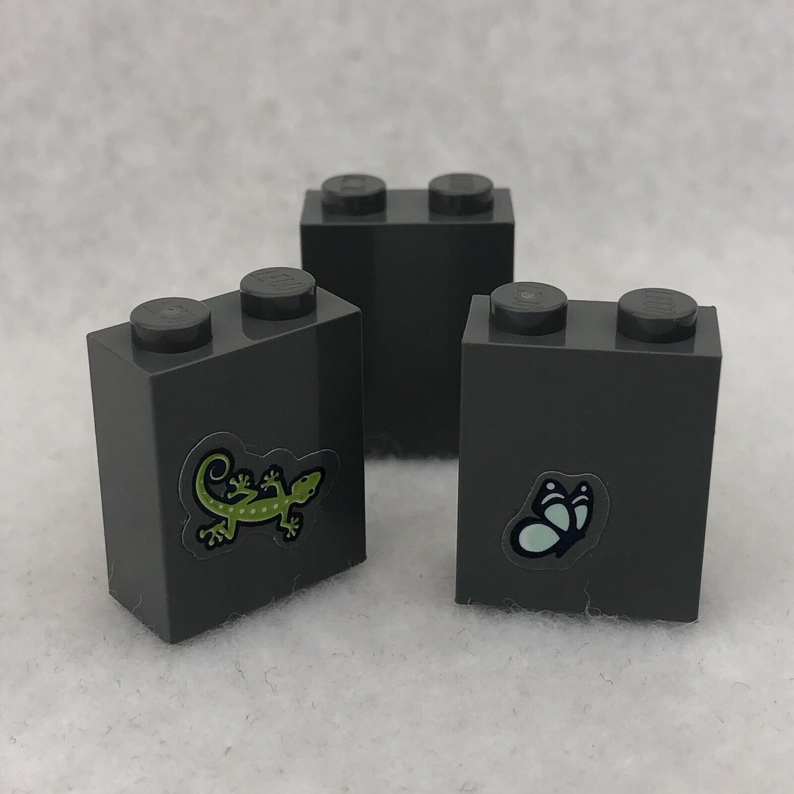 LEGO 3245c Dark Bluish Gray Brick 1 x 2 x 2 with Inside Stud Holder (x3)