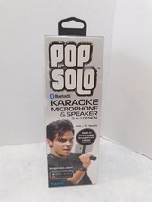 NEW  Pop Solo Portable Wireless Bluetooth Karaoke Microphone  Speaker Black