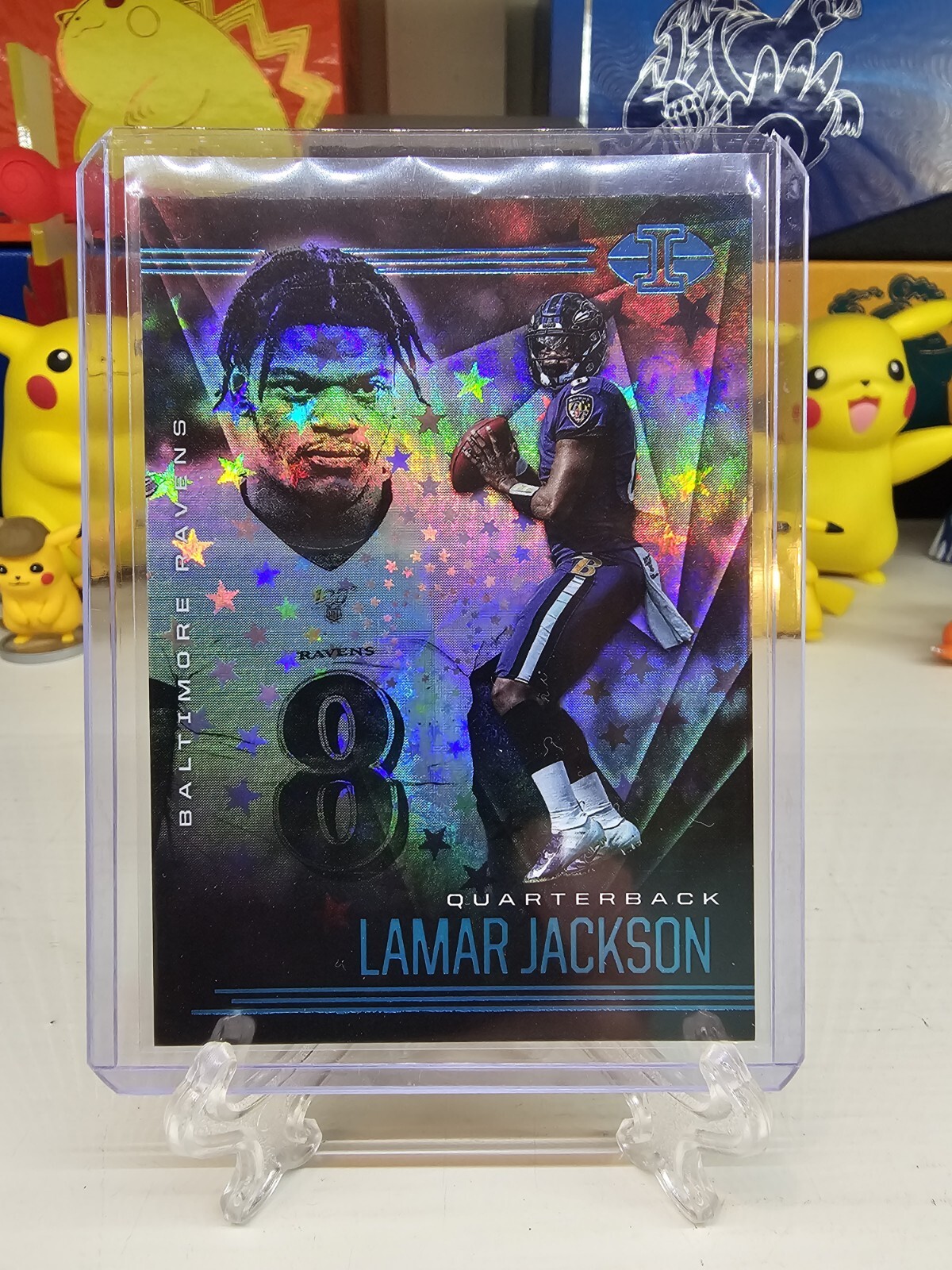 2020 Panini Illusions Lamar Jackson Trophy Collection Starlight #3 SP Parallel